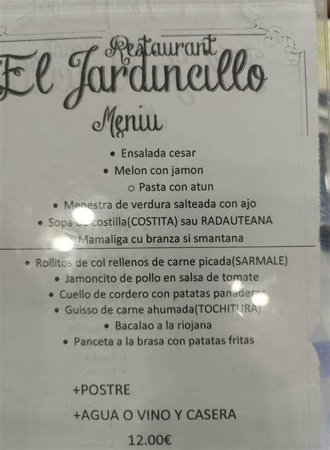 el jardincillo menú|El Jardincillo de Utebo Carte